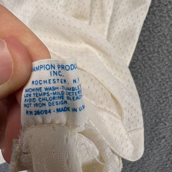 Vintage Center Line Basketball Jersey Mens Medium White Orange Mesh Champion 80s - Picture 11 of 12